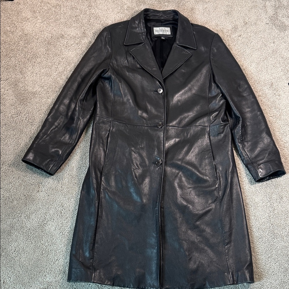 Holt Renfrew leather trench coat size large